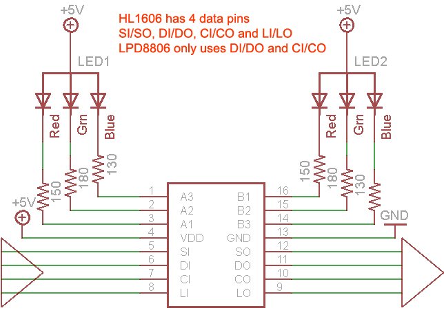 LPD8806 RGB LED Strip - Reverse Engineer (with pics) questions/feedback -  LEDs and Multiplexing - Arduino Forum