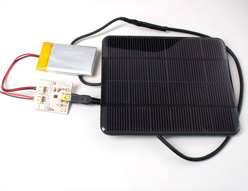 Solar powered lithium-polymer battery charger